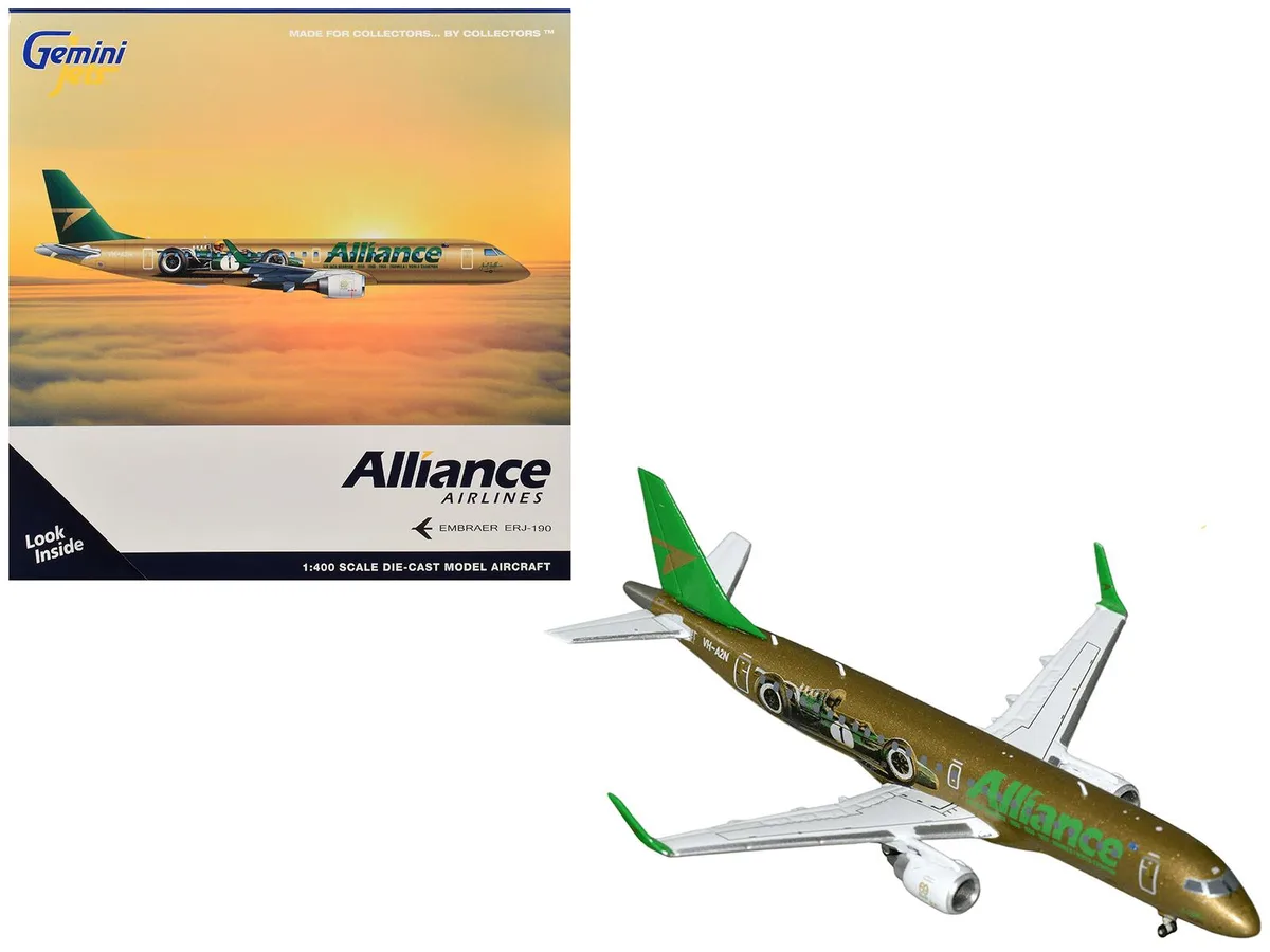 GeminiJets GeminiJets Embraer ERJ-190 Alliance Airlines Sir Jack Brabham 1/400 Diecast — product photo