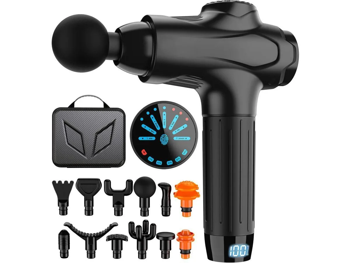 KEHIPI KEHIPI Massage Gun Black 12 Heads 7 Speeds 3300mAh — product photo