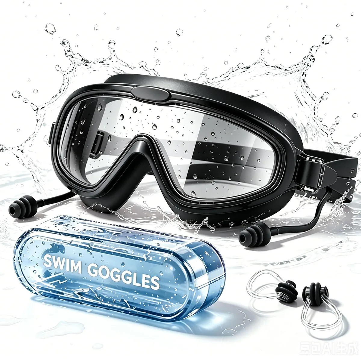  NIESTVUA Kids Swim Goggles 2 Pack Black 180° Wide View Anti-Fog UV Protection Ages 3-16 — product photo