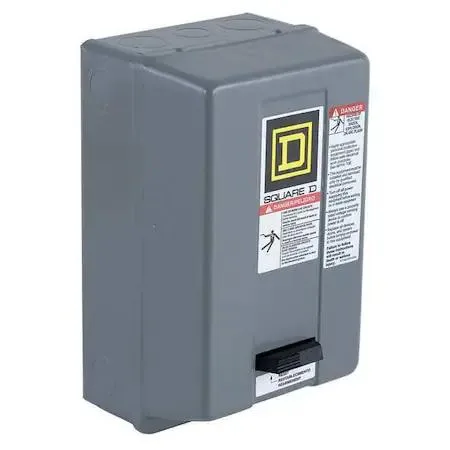 Square D 8536 NEMA magnetic motor starter in grey enclosure