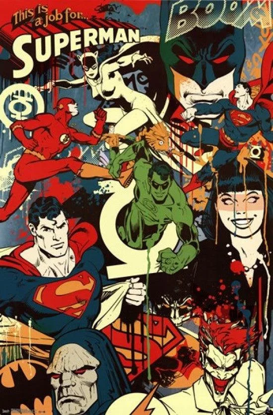 Superman throwback poster print 22 by 34 inches on heavy paper