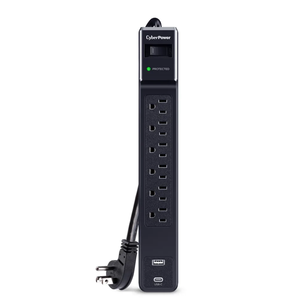 CyberPower CyberPower CSP604UC 6-outlet surge protector 1500 J 4 ft cord — product photo