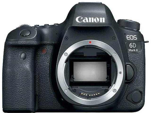 Black Canon EOS 6D Mark II DSLR body with 3.0 inch vari-angle touchscreen LCD