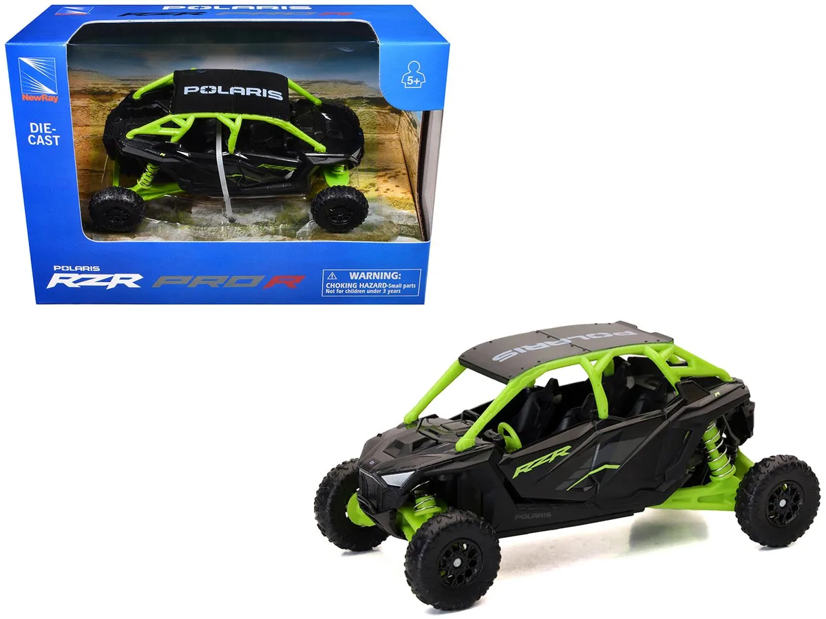 New Ray Toys New Ray Toys Polaris RZR Pro R UTV Black and Lime Green Diecast Model — product photo