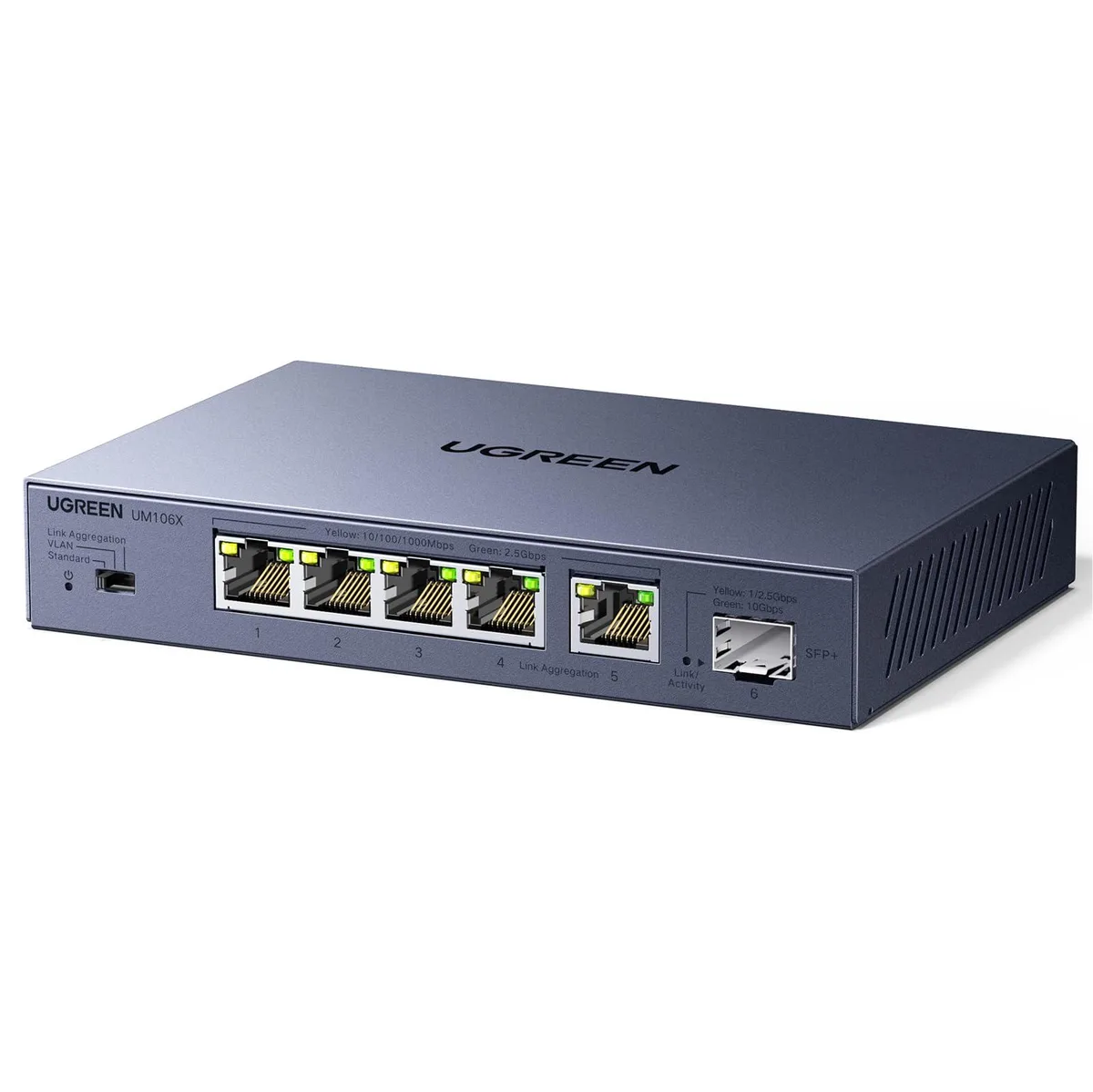 UGREEN 6-Port 2.5Gb Switch 5×2.5Gb + 10Gb SFP+ — product photo