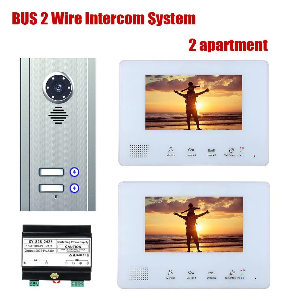 visiPower visiPower 4.7" 2-Wire Video Intercom Kit 1 Doorbell + 2 Monitors — product photo