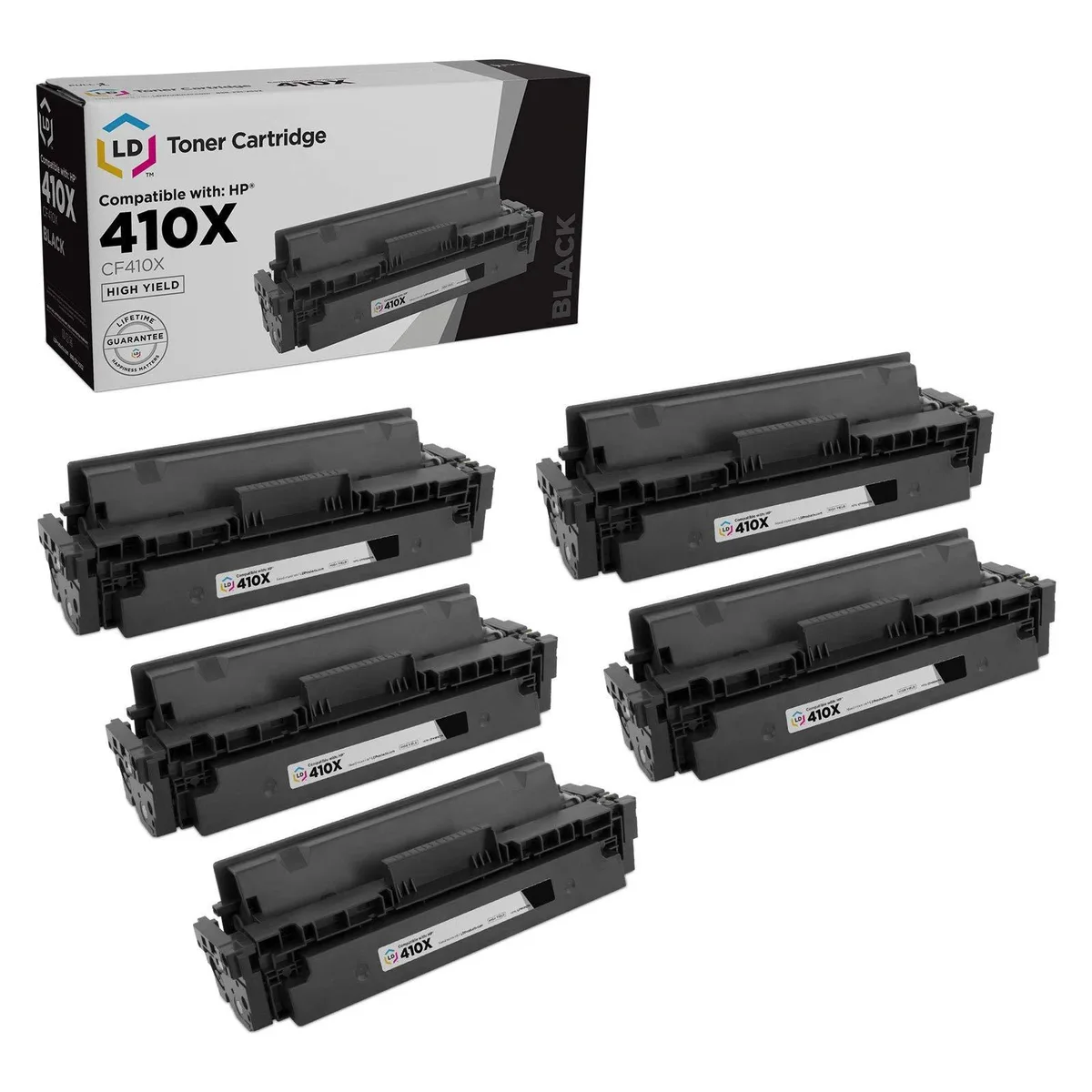 LD Products LD Products HP 410X CF410X High Yield Black Toner 5-Pack — product photo