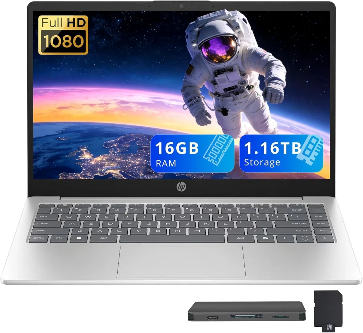 HP HP 14" FHD Business Laptop i5-1334U 16GB DDR4 1TB SSD + Docking Station Set Silver — product photo