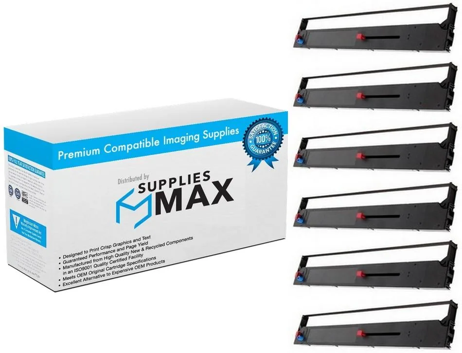 SuppliesMax SuppliesMax 41708209 printer ribbon 6-pack black — product photo