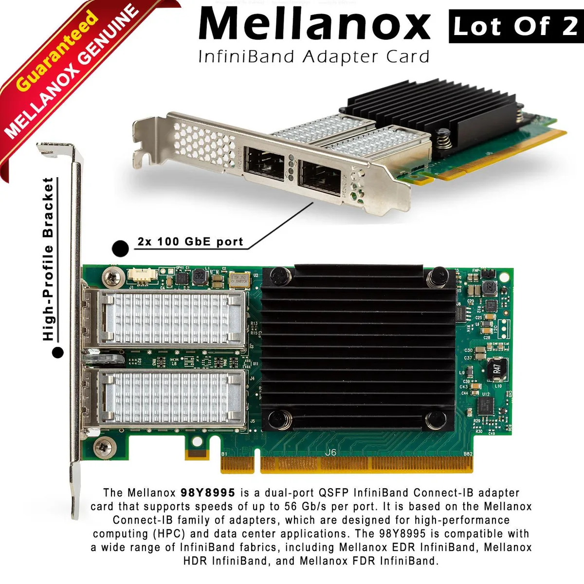 Mellanox Technologies Mellanox Technologies CB194A 2-Ports 56GB InfiniBand Adapter accessory — product photo