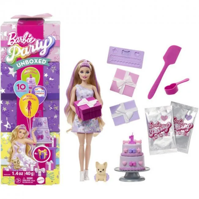 Barbie Barbie JFG70 Party Unboxed Doll &amp; Accessories Pet Birthday Series Birthday Bows Set — product photo