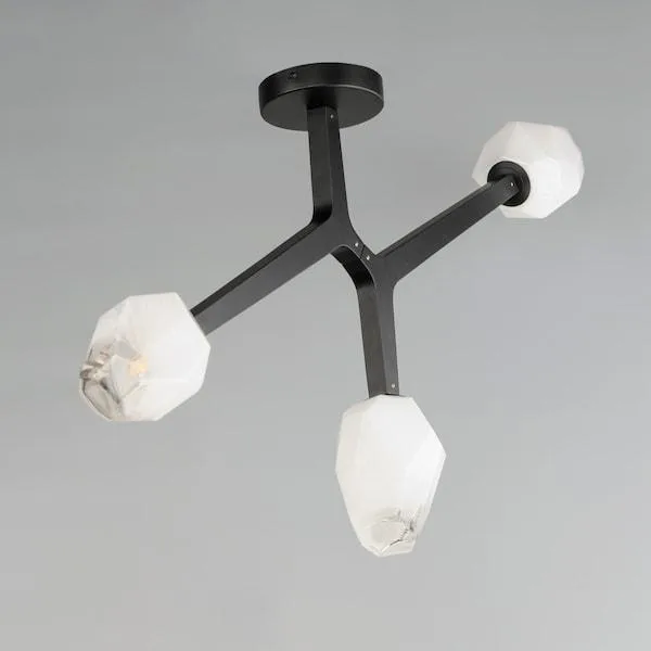 ET2 Contemporary Lighting ET2 Contemporary Lighting E32790-93BK Blossom 3-Light Flush Mount — product photo
