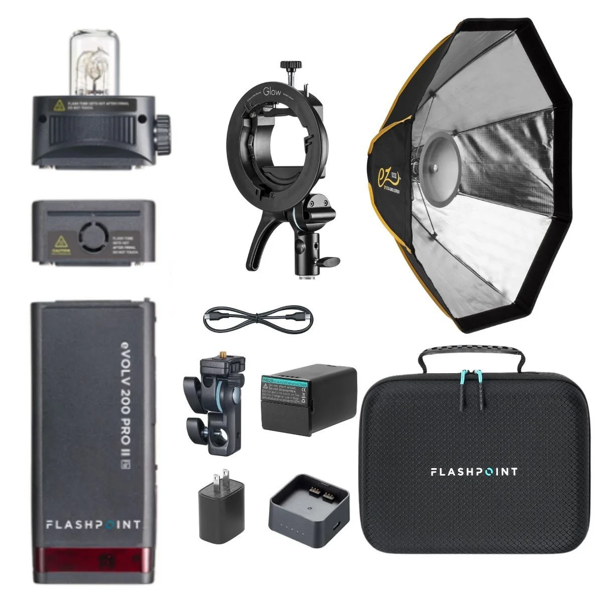 Flashpoint Brand Flashpoint eVOLV 200 Pro II TTL Pocket Flash Kit with 25" Octa Softbox and S2 Bracket — product photo