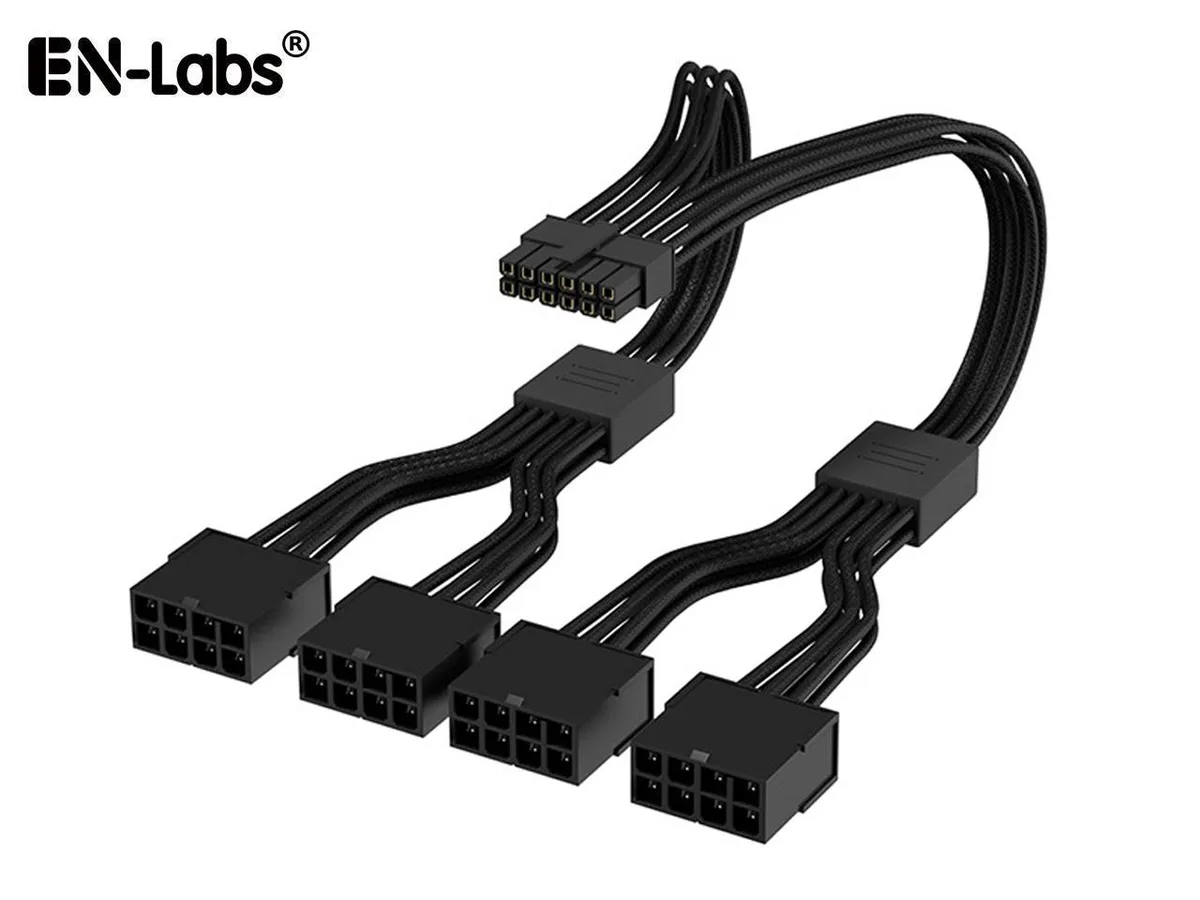 EN-Labs EN-Labs 4x PCIe 8-pin to 12VHPWR 16-pin internal power cable 1.3 ft — product photo