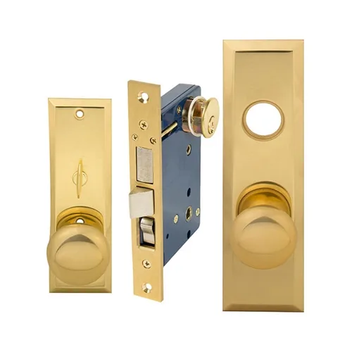 MAXTECH MAXTECH Marks 114A/3-X Like Polished Brass Right Hand Wide Face Plate Heavy Duty Mortise Entry Lockset — product photo