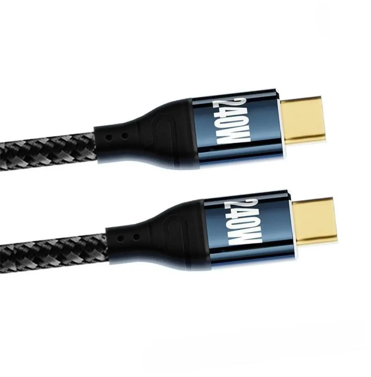 White USB-C to USB-C cable, 100 cm length, matte connectors