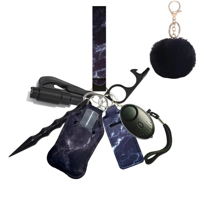 PUEZOKLY PUEZOKLY Safety Keychain Set 9pcs Black Small — product photo