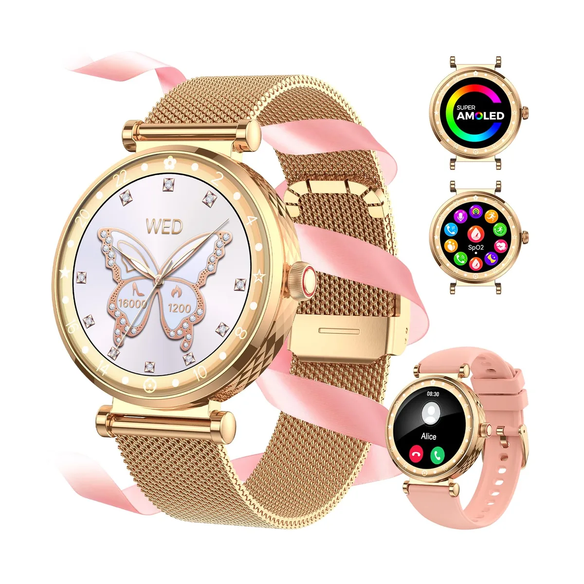  Matast T60 Rose Gold 1.19" AMOLED Smart Watch — product photo