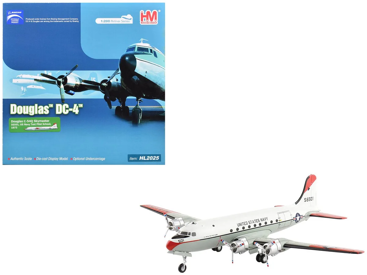Hobby Master Hobby Master Douglas C-54Q Skymaster US Navy Test Pilot School 1973 1/200 Diecast Hobby Collectible — product photo