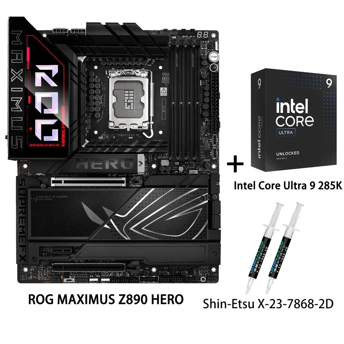 ASUS ASUS ROG MAXIMUS Z890 HERO + Core Ultra 9 285K Intel motherboard — product photo
