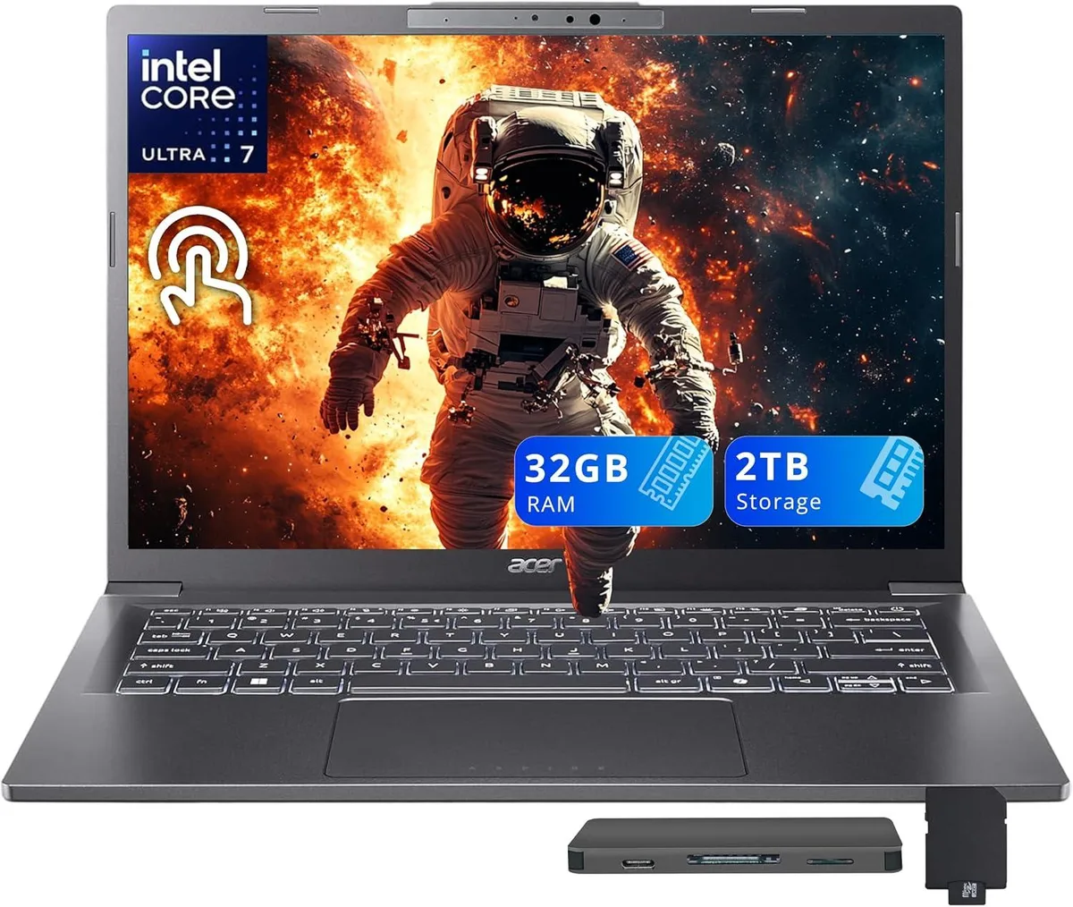 Acer America Acer Aspire 14" WUXGA Touch Intel Ultra 7 258V 32GB 2TB ARC 140V Gray — product photo