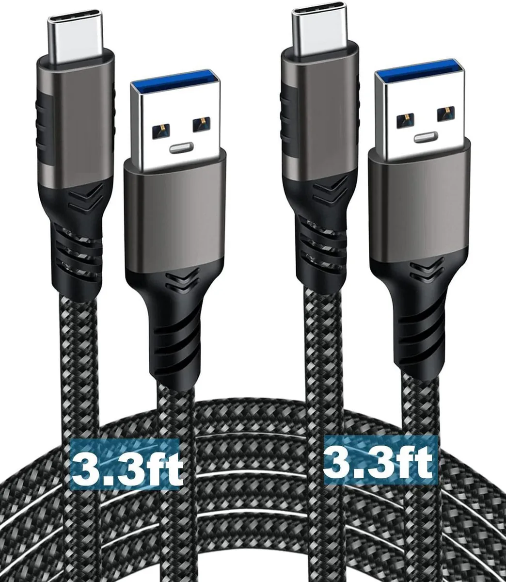 Aomoproing Aomoproing USB A to USB C cable 2 pack 10ft 10Gbps 60W — product photo