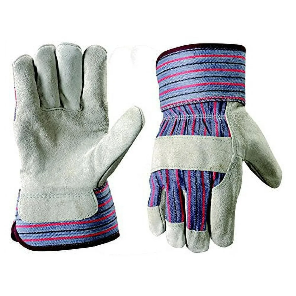 G &amp; F Products G &amp; F Products 5025 Cowhide Leather Palm Work Gloves Rubberized Safety Cuff 5 Pack Size Large — product photo