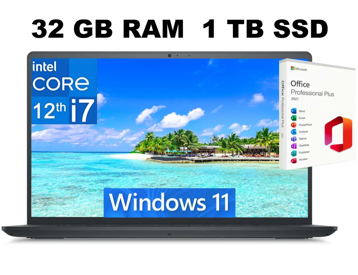 DELL DELL Inspiron 3520 15 laptop i7-1255U 32GB 1TB SSD Windows 11 Office 2021 — product photo
