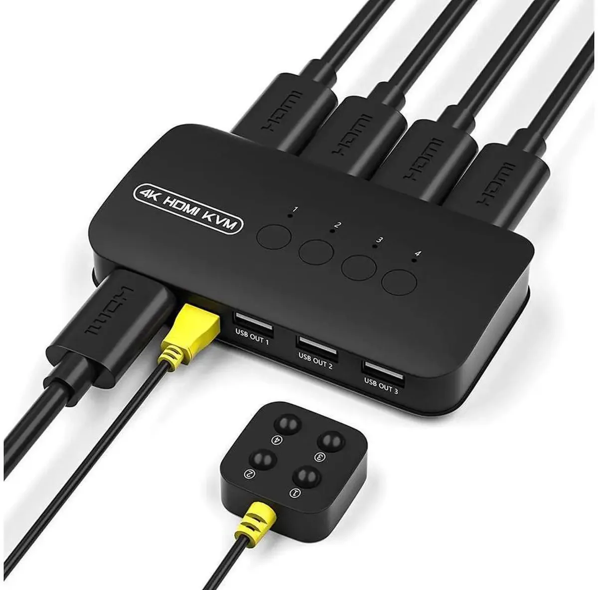 SMUGDESK SMUGDESK 4 Port HDMI KVM Switch 4K@30Hz 3 USB 2.0 Ports — product photo