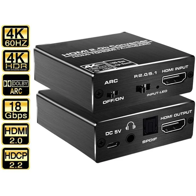 WRIARICH WRIARICH OZV8-1 4K HDMI Audio Extractor Splitter 18Gbps — product photo