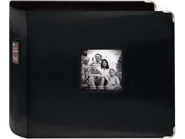 Pioneer Pioneer Sewn Leatherette 3-Ring Binder 12x12" Black — product photo