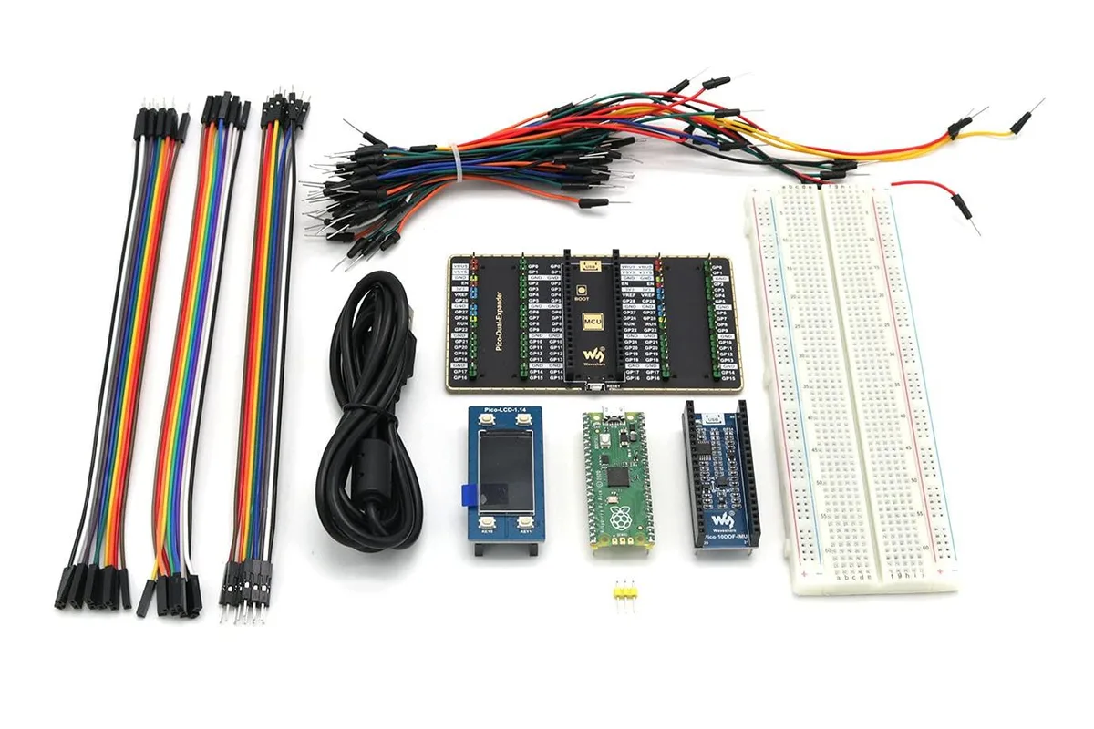 LORDWORLD Raspberry Pi Pico kit with Pico board, colour LCD, IMU sensor and GPIO expander