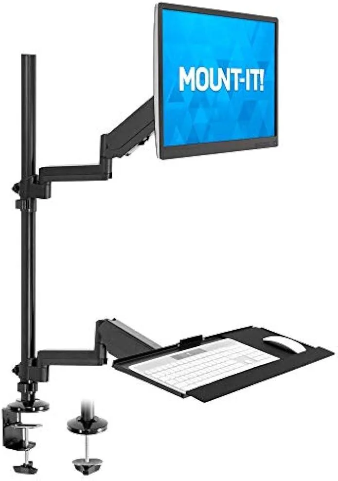 TAURKENAM TAURKENAM Sit Stand Monitor Desk Mount 32in Black office equipment — product photo