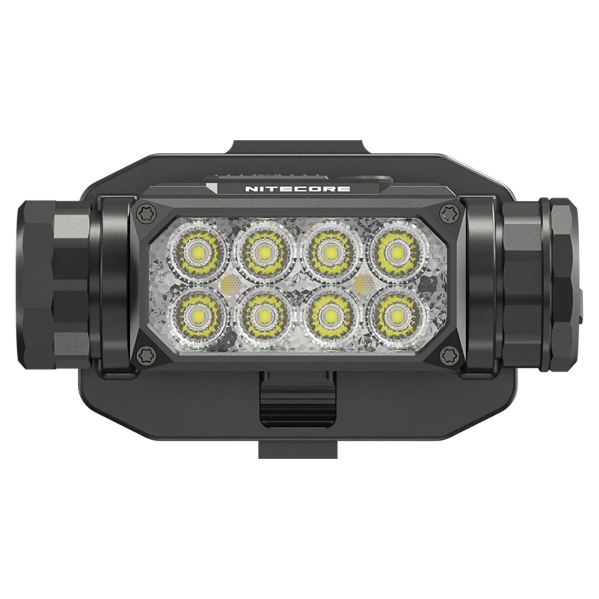 Black aluminium headlamp with USB-C port and NVG helmet mount