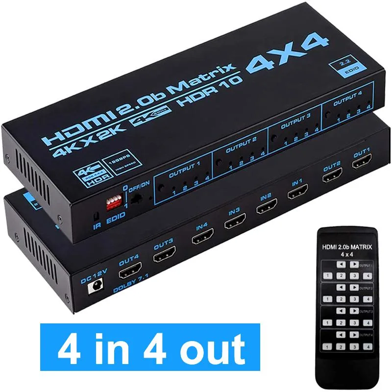 LUOM LUOM OZJ4 4x4 HDMI Matrix Switch 4K@60Hz 18.5Gbps — product photo