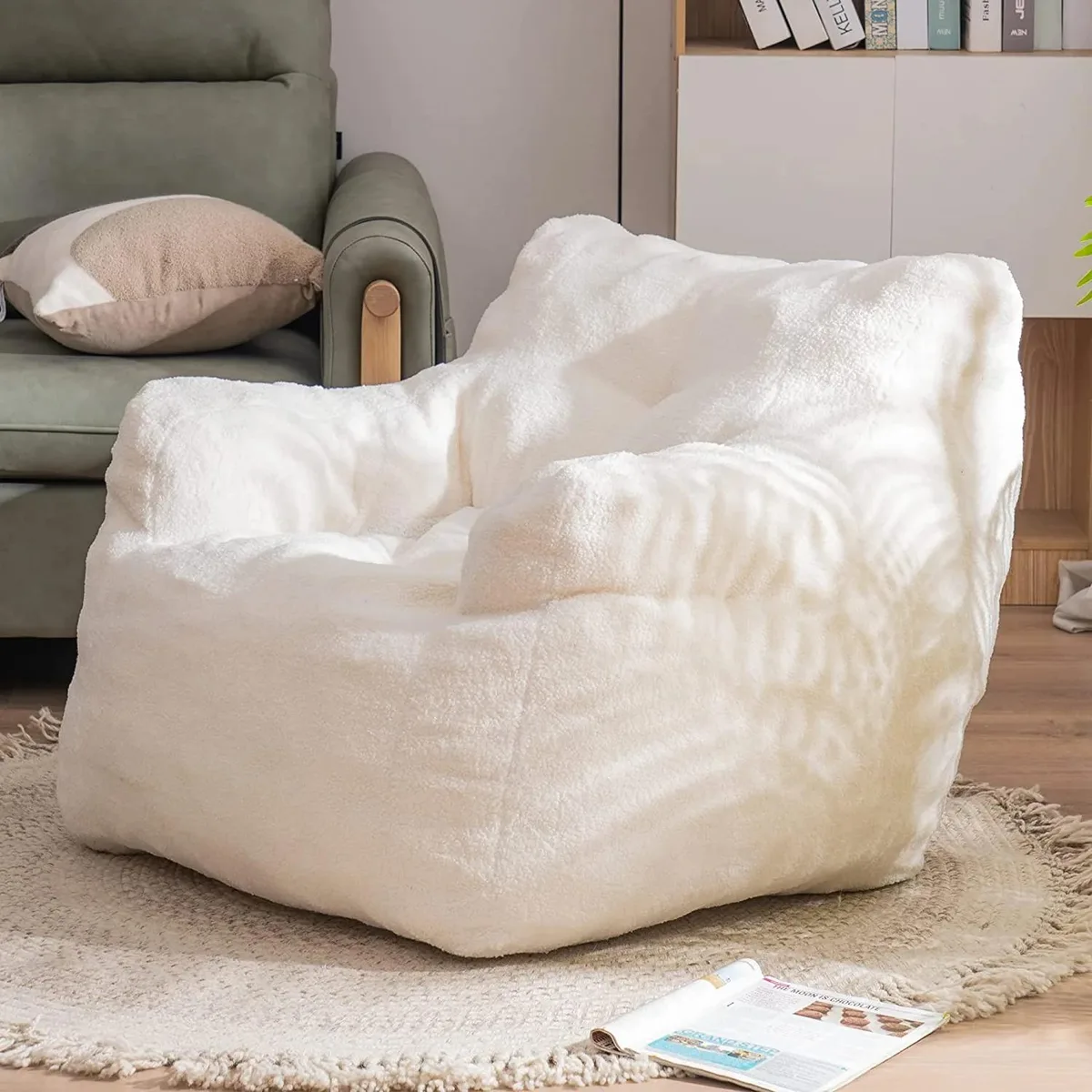 Sumdeal Sumdeal Bean Bag Chair Ivory 37 x 39.37 x 27.56 — product photo