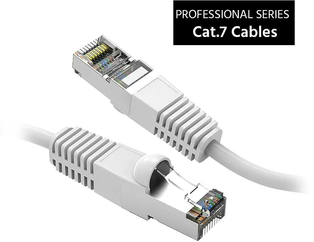 Nippon Labs Nippon Labs 60CAT7-2WT network ethernet cable Cat 7 2 ft white 26AWG 600MHz SSTP — product photo