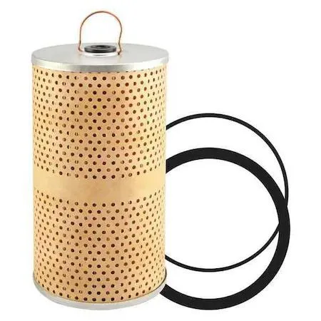Cylindrical oil filter element with bail handle, transparent finish
