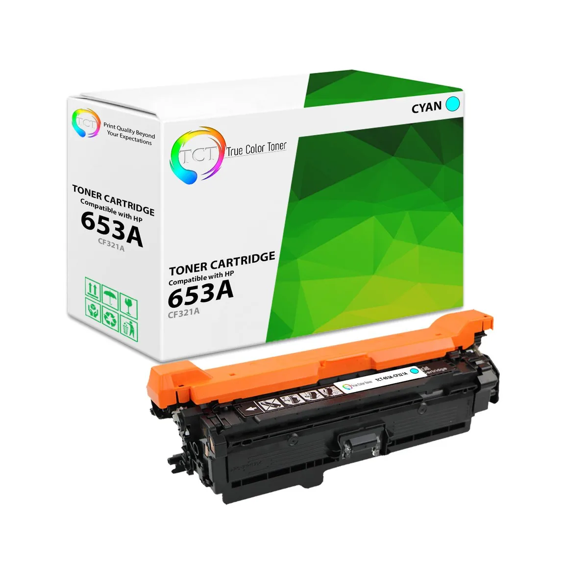 True Color Toner True Color Toner 653A Cyan Toner Cartridge CF321A 16500 Pages — product photo