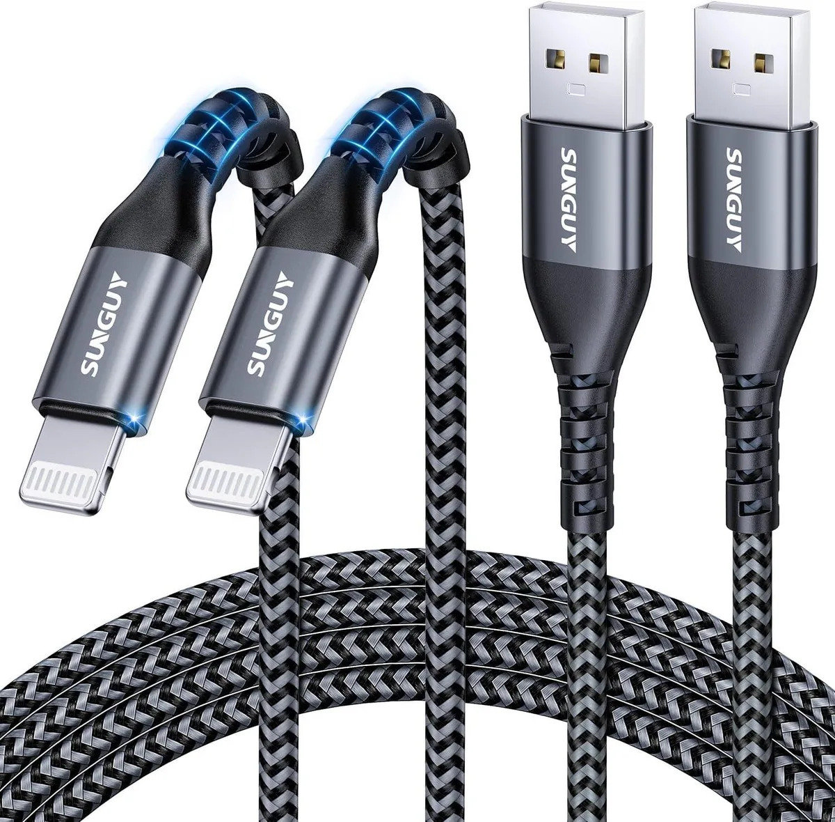 Kootion Kootion USB-A to Lightning Cable 6 ft 2-pack MFi Certified 2.4A 480Mbps charger — product photo