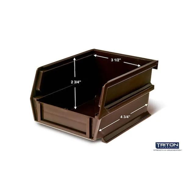 TRITON PRODUCTS LLC TRITON PRODUCTS LLC 3-210BR-6 Stacking Hanging Interlocking Bins Brown — product photo