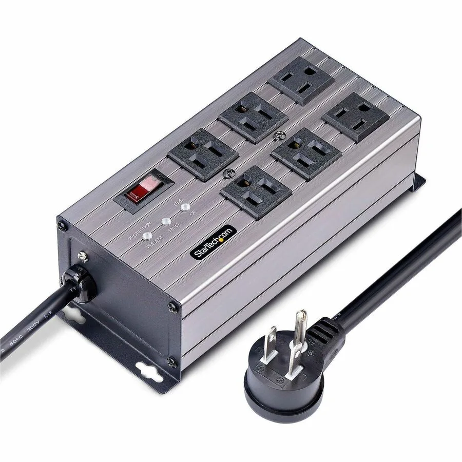STARTECH STARTECH 6N515S8POWERSTRIP 6-outlet power strip 125V 15A 3450-joule 8ft cord — product photo