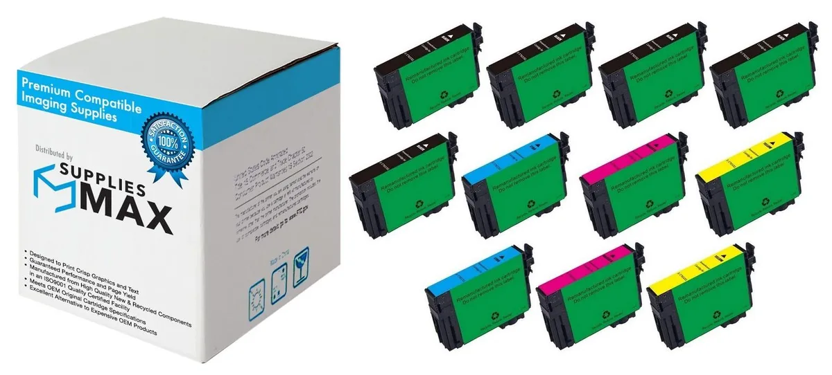 SuppliesMax SuppliesMax T702XL120-5B2CS Remanufactured Inkjet Combo Pack (5 Black 1100 Yield / 2 C/M/Y 950 Yield) — product photo