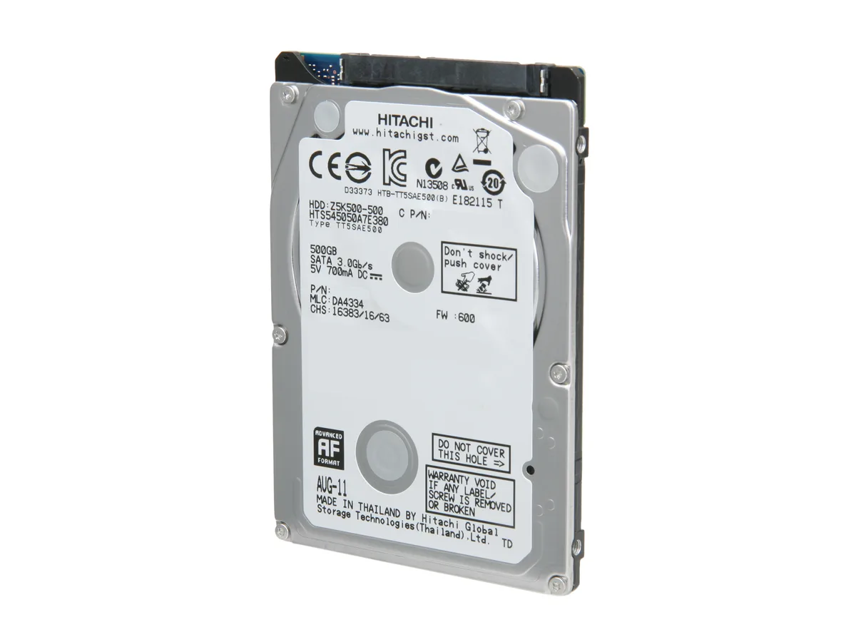 HGST HGST 0J11285 500GB 5400 RPM 8MB SATA 3.0Gb/s 2.5" 7mm laptop hard drive — product photo