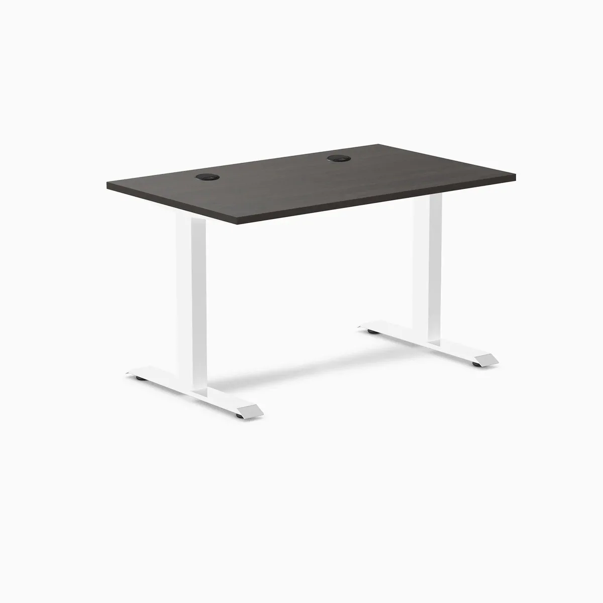 Desky Desky Zero Laminate Desk Burnished Wood White 47.2 x 29.5 in Grommets — product photo