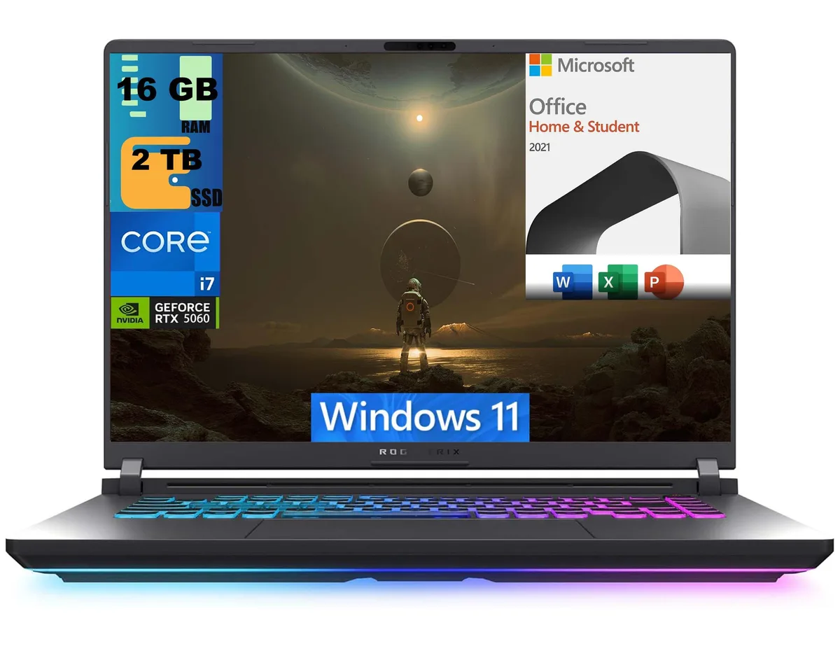 ASUS ASUS ROG Strix G16 gaming laptop i7-14650HX RTX 5060 16GB 2TB 165Hz Eclipse Gray — product photo
