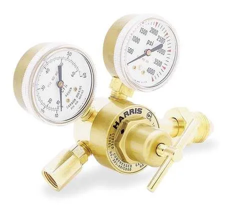 Harris 301 flow gauge regulator CGA-580 brass body pressure gauge flow meter knob