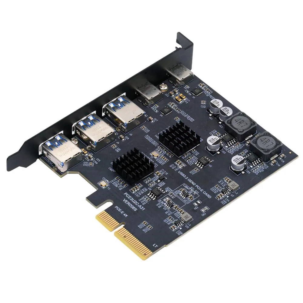 LORDWORLD LORDWORLD PCIe USB 3.1 Gen2 Card 3×Type-A 2×Type-C ASM3142 VL822 — product photo