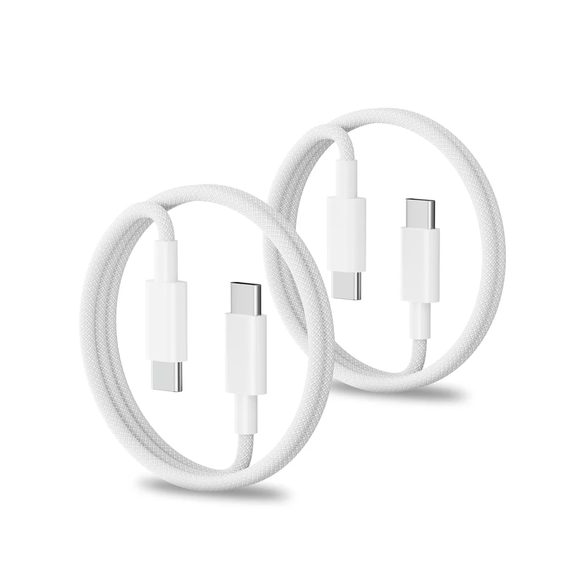AT&T 5T USB-C to USB-C braided cable, three feet long, woven finish