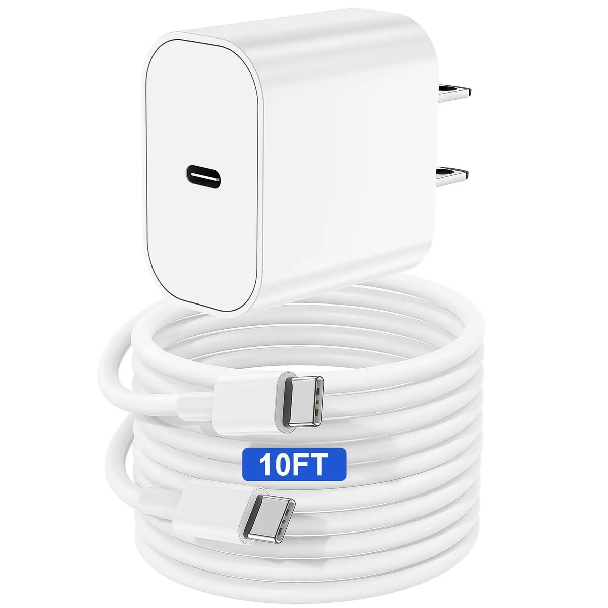 No Sew No Sew 20W USB-C Charger 10ft Cable Pro 16 Plus 15 Mini iPad Samsung — product photo